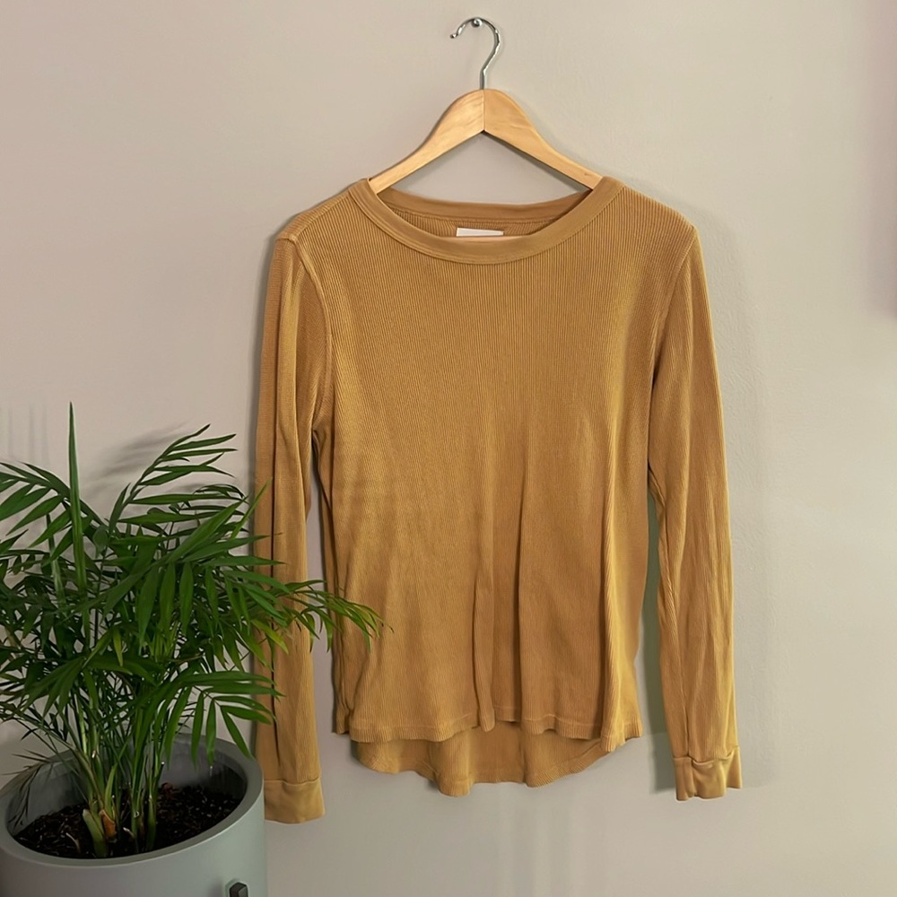 MATE the Label Longsleeve Waffle Knit Shirt Small